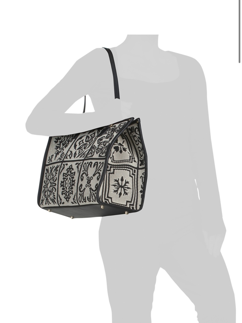 Viola Castellani Black & Cream Woven Tote Bag
NWT